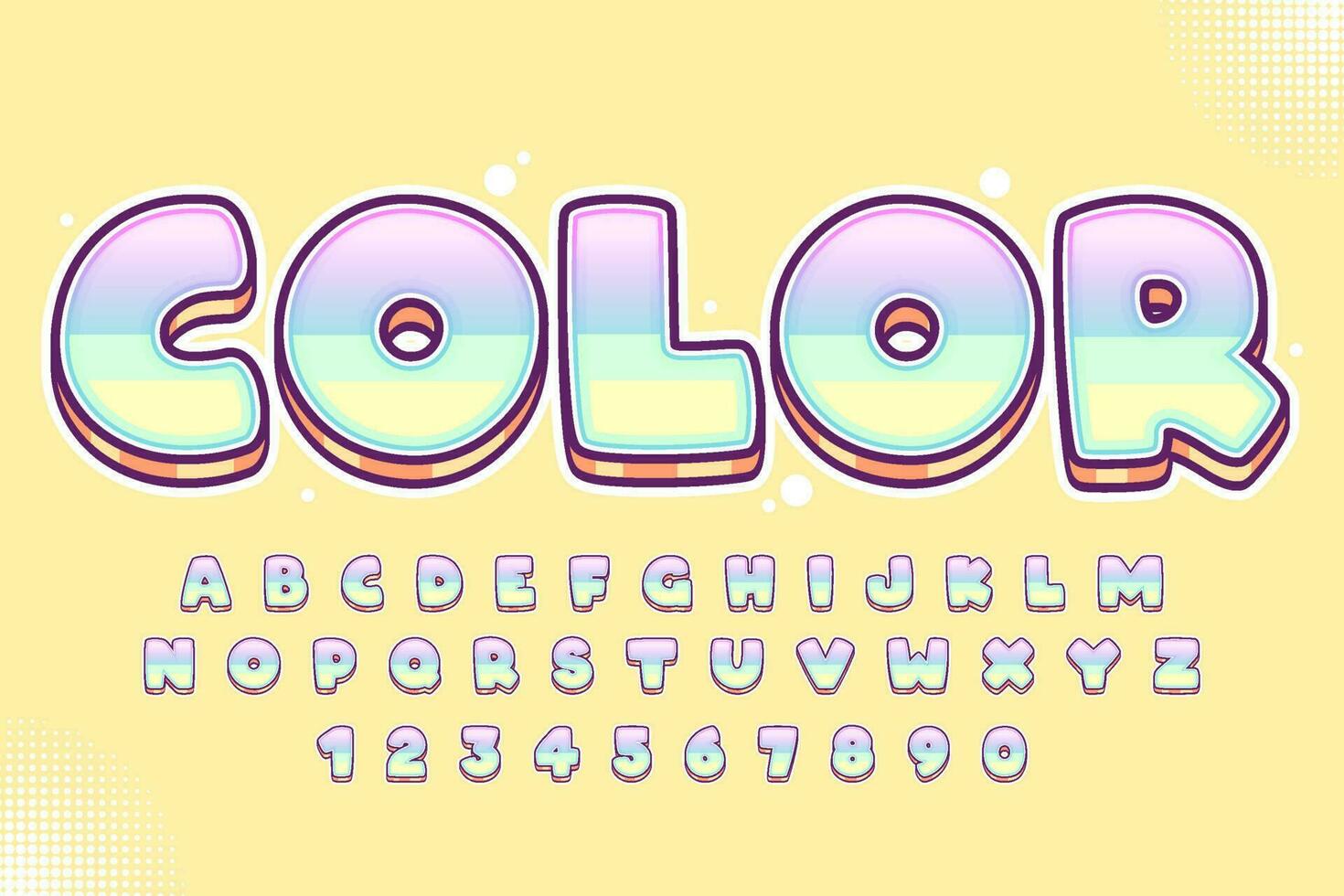 dekorativ pastell Färg redigerbar text effekt vektor design