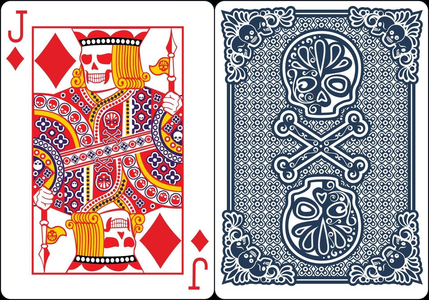 exklusive Skeleton Poker Spielkarten vektor