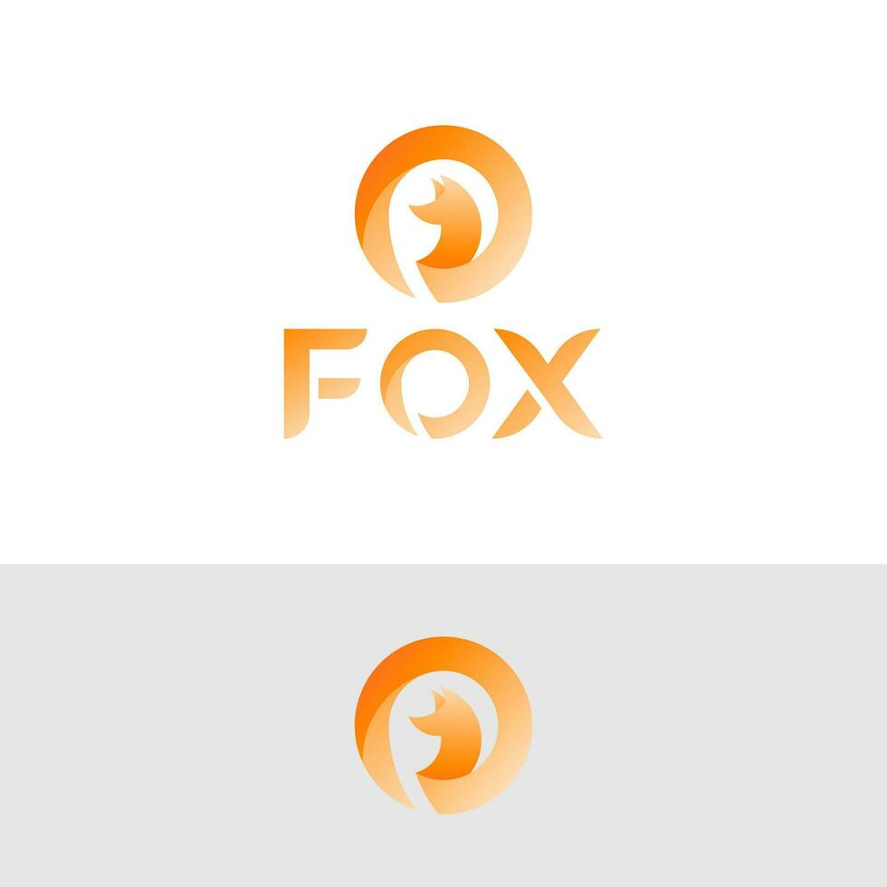 modern minimal Fuchs Kopf Logo Design mit Gradient Farbe vektor