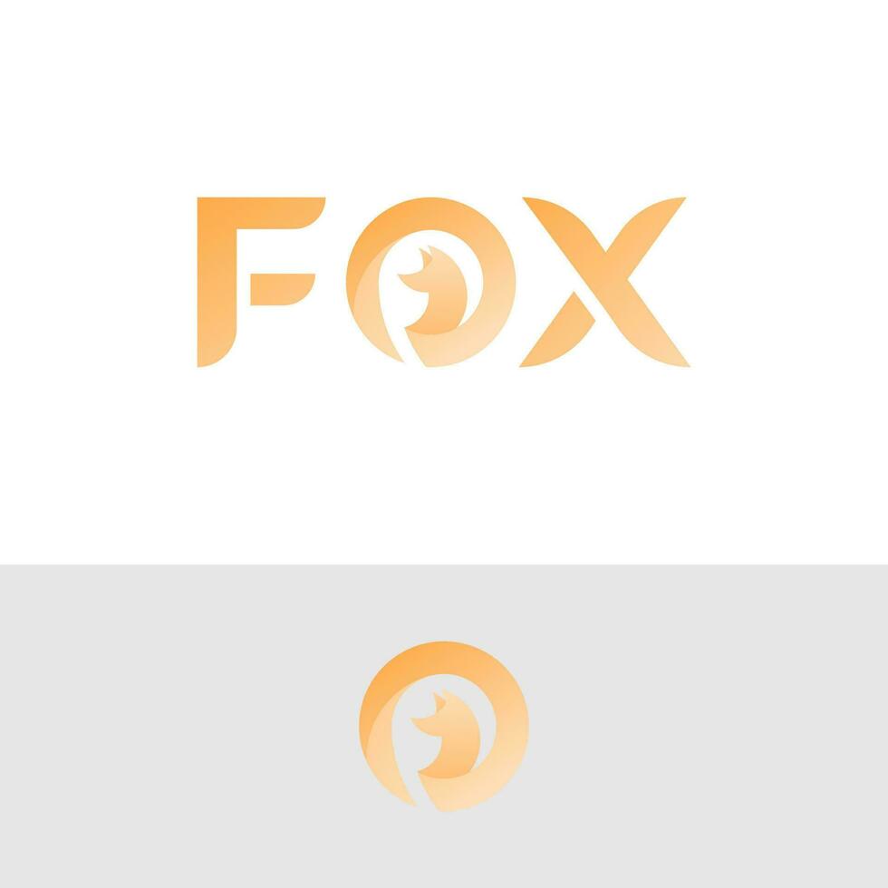 modern minimal Fuchs Kopf Logo Design mit Gradient Farbe vektor