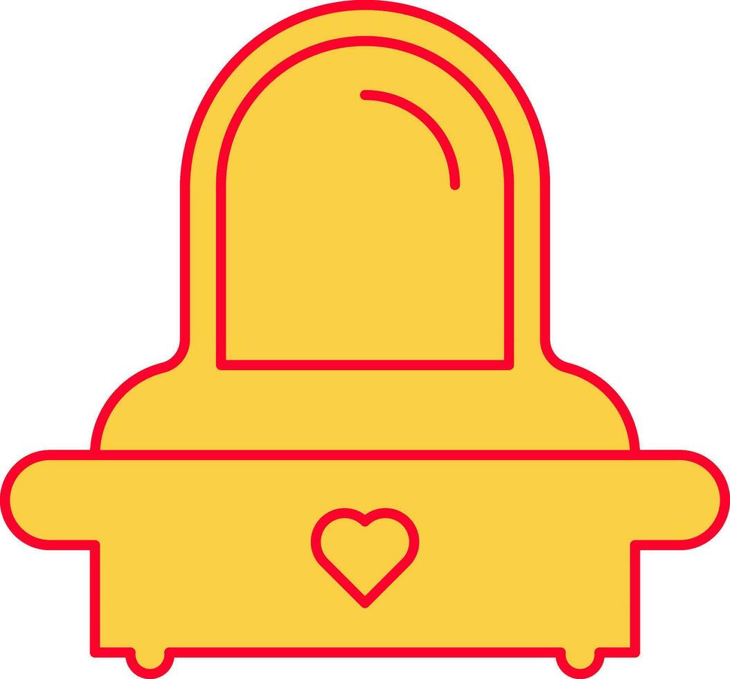 Gelb und rot schön Dressing Tabelle eben Symbol. vektor