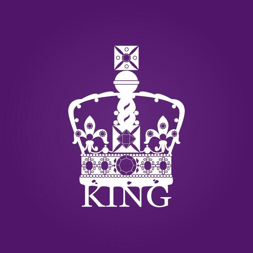 britisch Krone Vektor eben Illustration. König Krone. Symbol, Element, Emblem