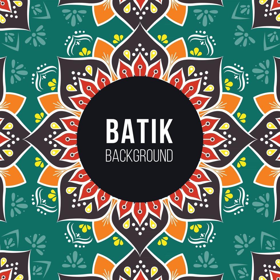 dunkelgrüner und brauner indonesischer Batikmusterhintergrund vektor