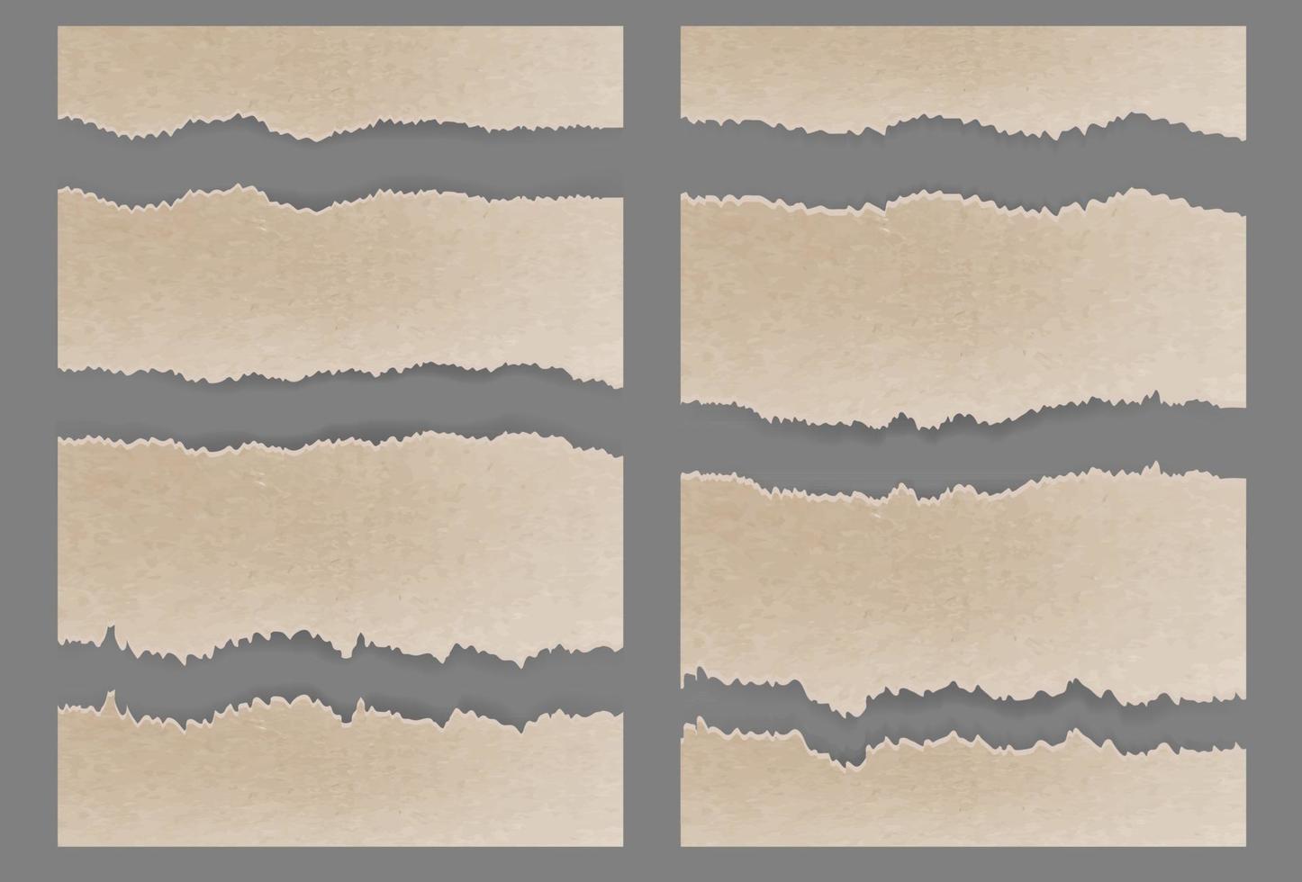 zerrissene zerrissene Pappe strukturierte Set vektor