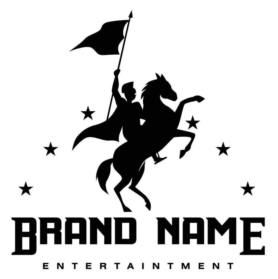 vektor minimalistisk platt logotyp spartansk armén ridning häst isolerat på vit bakgrund