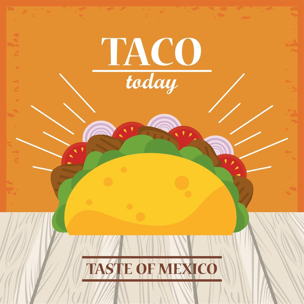 taco dag firande mexikansk affisch i träbord vektor