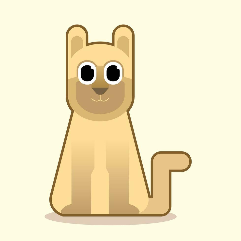 söt katt tecknad serie karaktär vektor design. brun katt figur mall för maskot, logotyp design, veterinär, eller Övrig djur- relaterad illustration.