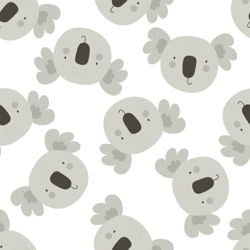 sömlös mönster med tecknad serie koala. färgrik vektor för ungar, platt stil. bebis design för tyg, textil, skriva ut, omslag.