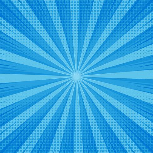 Abstrakt blå komisk bakgrund med prickad design vektor