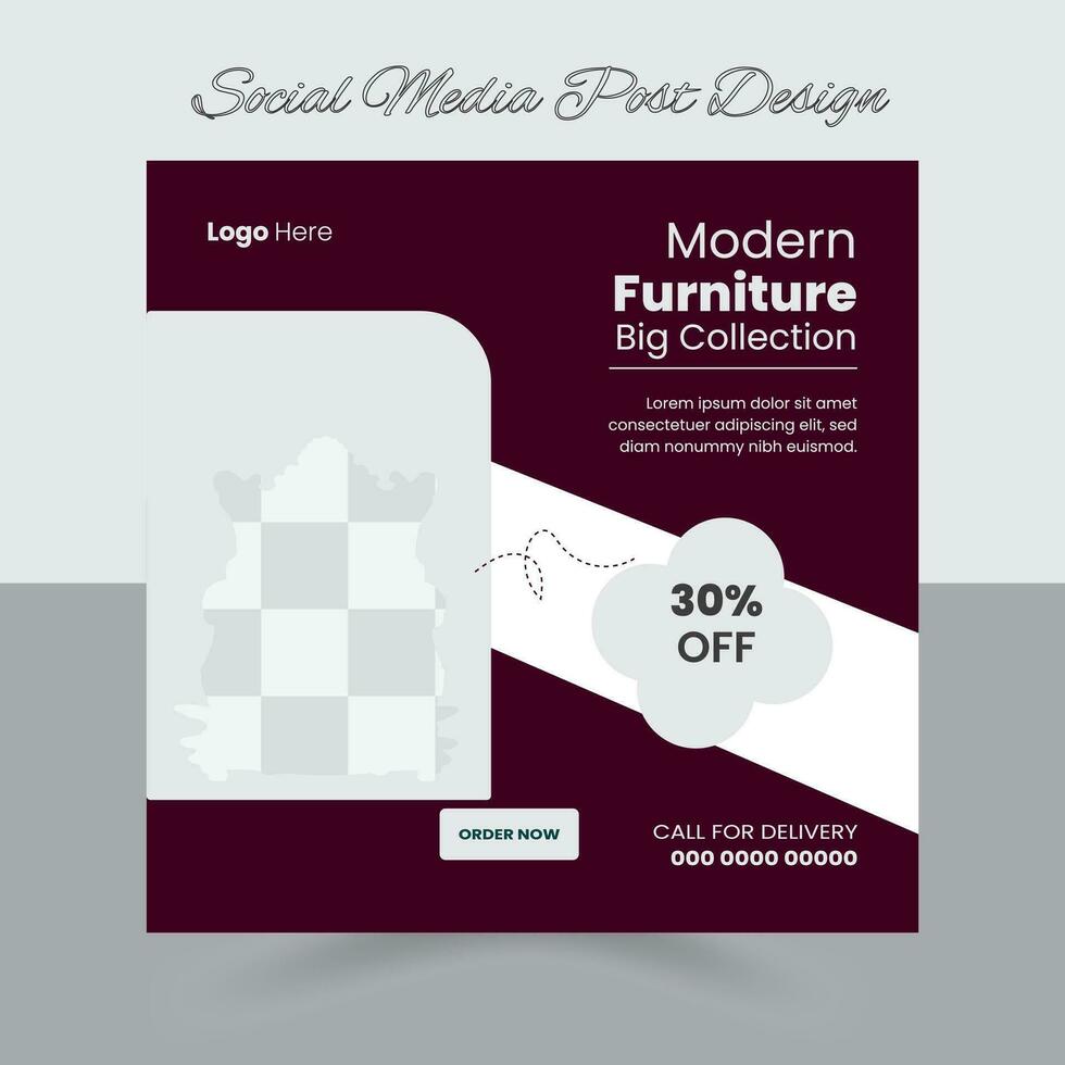 Sozial Medien Post Design zum Ihre Möbel Geschäft, Möbel Sozial Medien Post Design, Sozial Medien Banner vektor