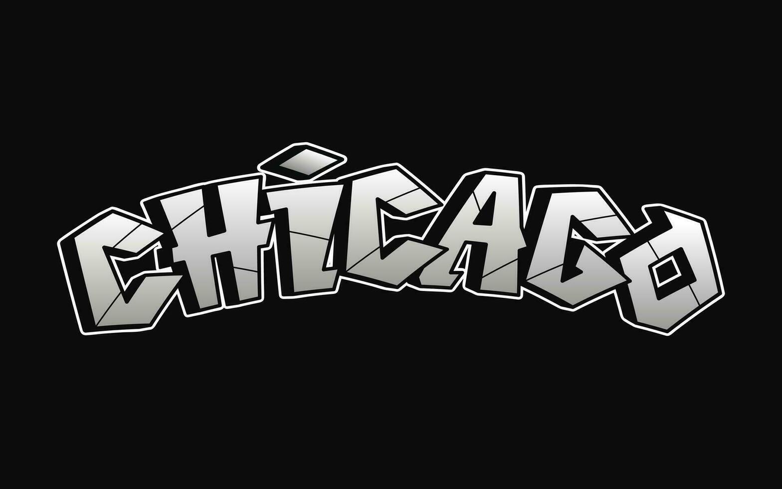 chicago ord graffiti stil bokstäver.vektor hand dragen klotter tecknad serie logotyp illustration. rolig Häftigt chicago brev, mode, graffiti stil skriva ut för t-shirt, affisch begrepp vektor