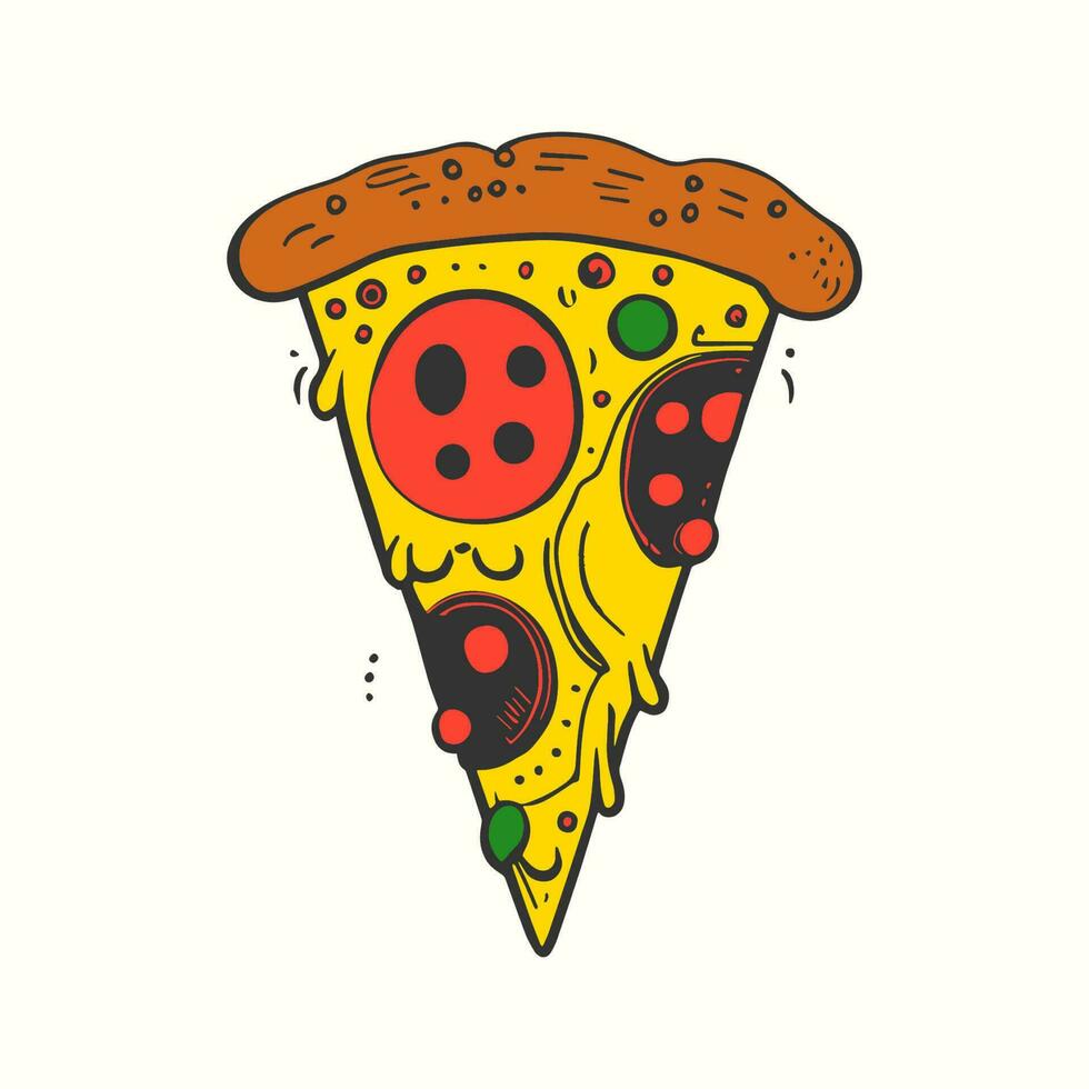 pizza skiva vektor ikon illustration