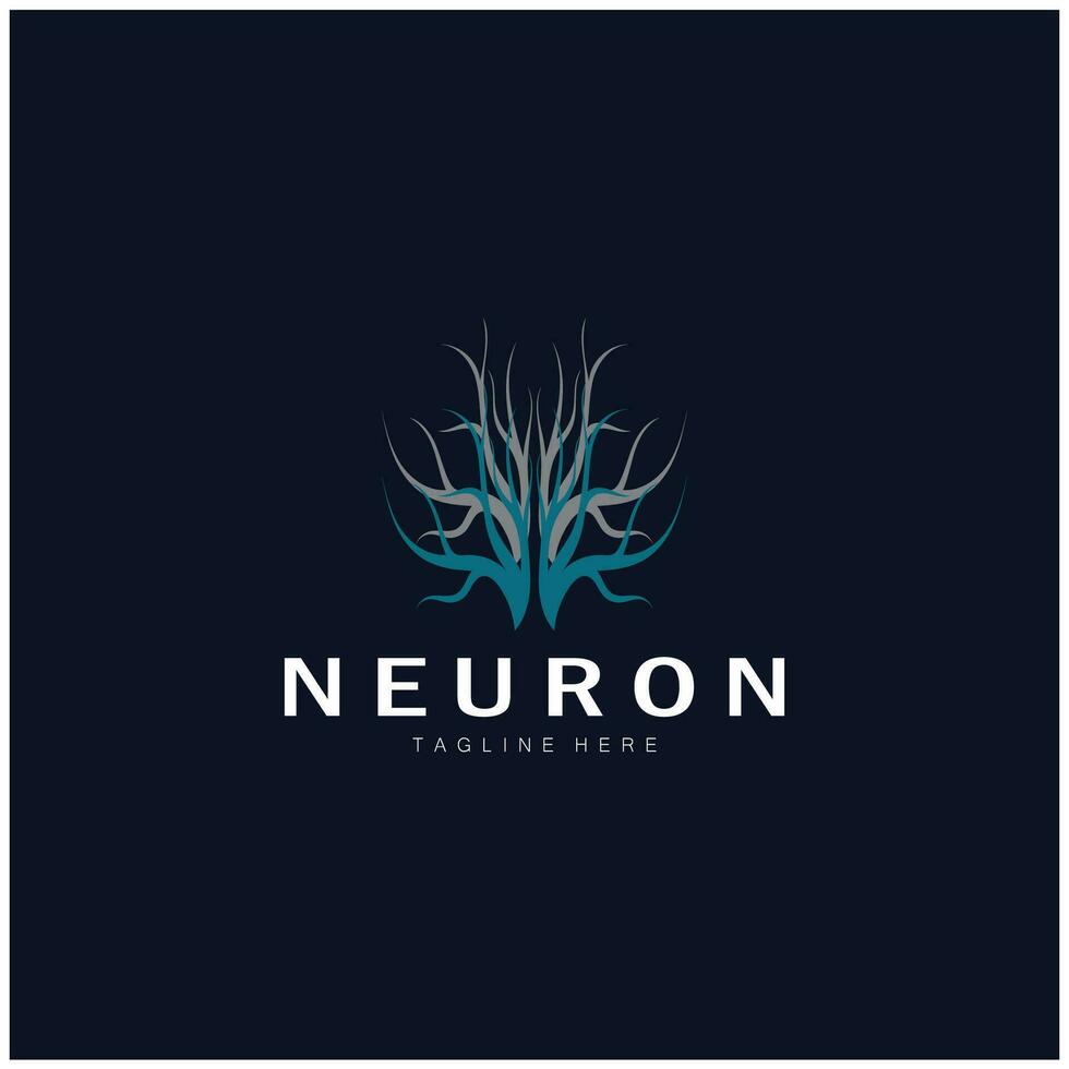 Neuron, Algen oder Nerv Zelle Logo Designmolekül Logo Illustration Vorlage Symbol mit Vektor Konzept