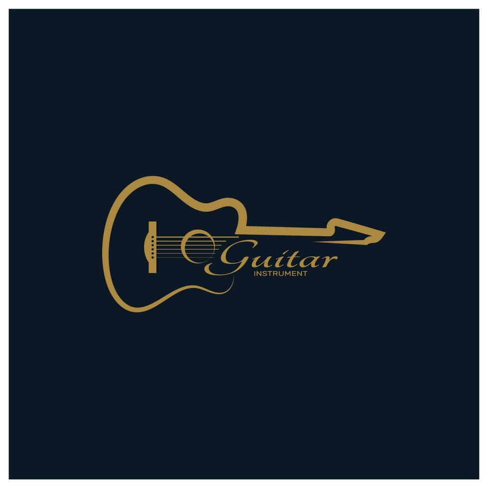 einfach Musical Gitarre Instrument Logo, zum Gitarre Geschäft, Musik- Instrument speichern, Orchester, Gitarre Unterricht, Apps, Spiele, Musik- Studio, Vektor