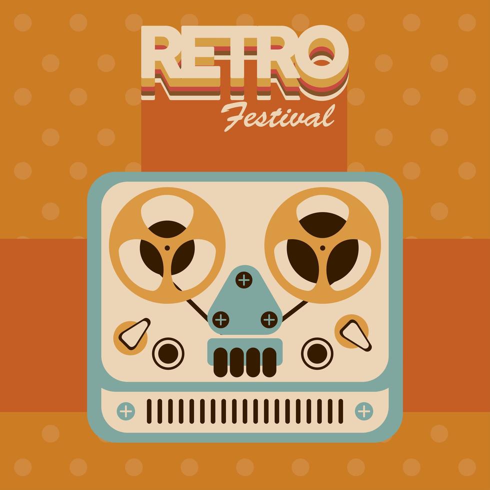 Retro Festival Schriftzug Poster mit Videoband Projektor vektor