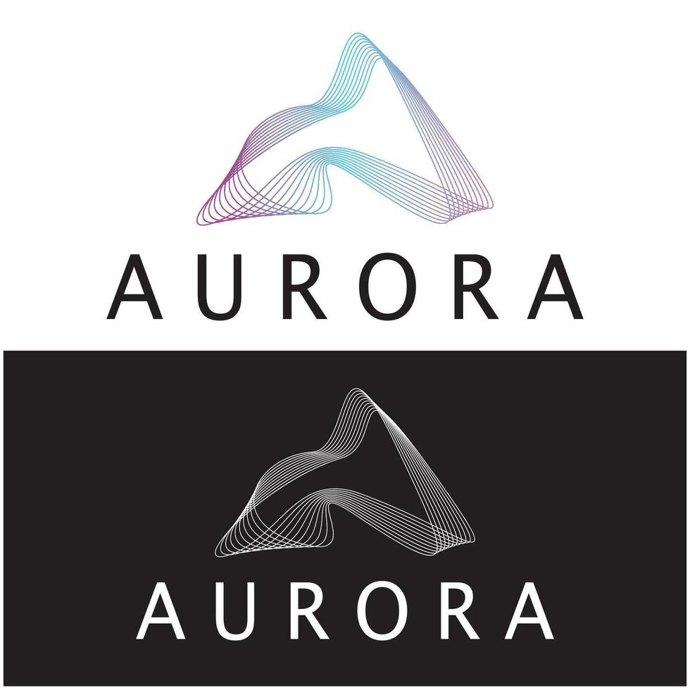 aurora-logo-design-ikonen-illustrations-vektorschablone vektor