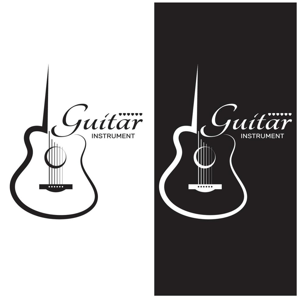 einfach Musical Gitarre Instrument Logo, zum Gitarre Geschäft, Musik- Instrument speichern, Orchester, Gitarre Unterricht, Apps, Spiele, Musik- Studio, Vektor