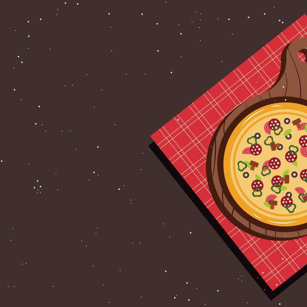 Pizza Banner oder Hintergrund. Pizza auf das Tafel. Vektor Illustration.
