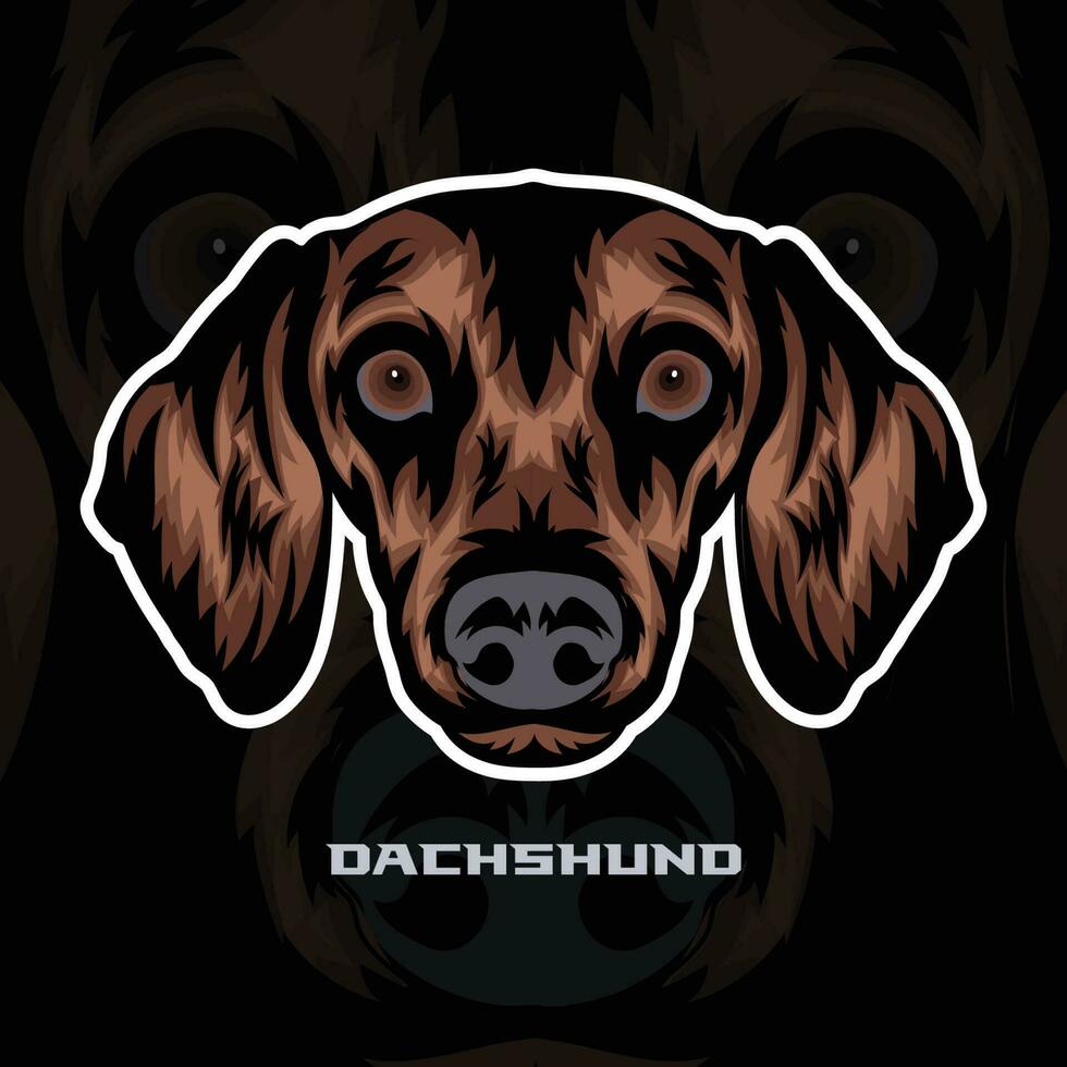 Dackel Hund Gesicht Vektor Lager Illustration, Hund Maskottchen Logo, Hund Gesicht Logo Vektor