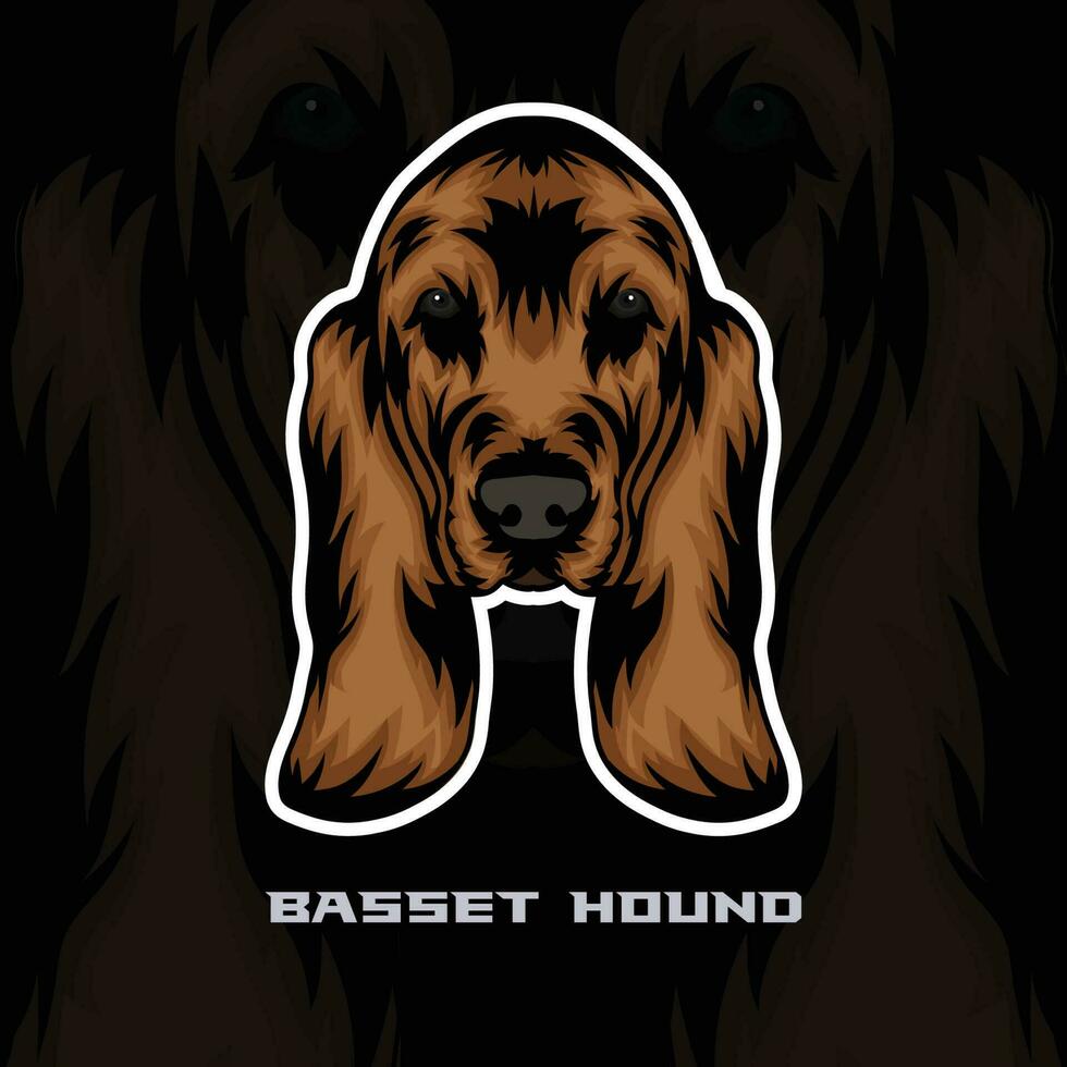 basset hund hund ansikte vektor stock illustration, hund maskot logotyp, hund ansikte logotyp vektor