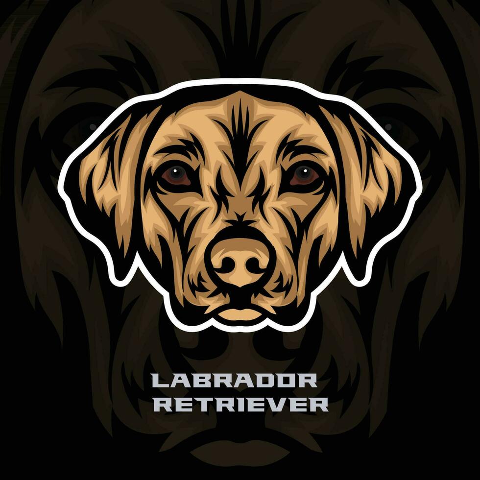 Labrador Retriever Hund Gesicht Vektor Lager Illustration, Hund Maskottchen Logo, Hund Gesicht Logo Vektor