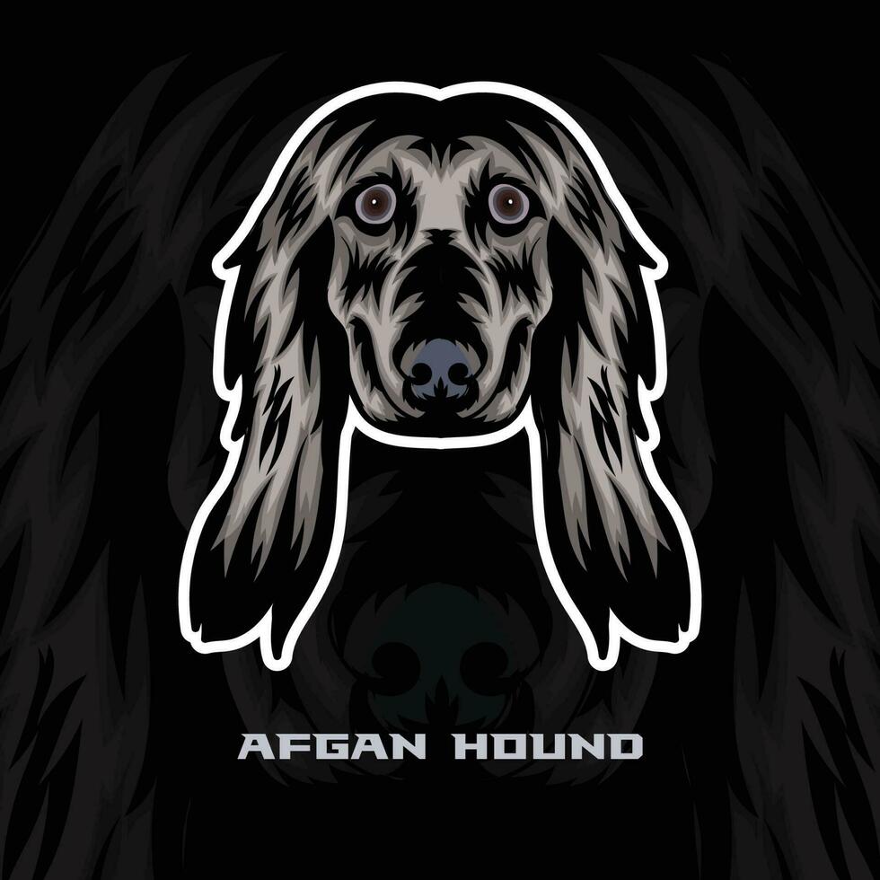 afgan hetzen Hund Gesicht Vektor Lager Illustration, Hund Maskottchen Logo, Hund Gesicht Logo Vektor