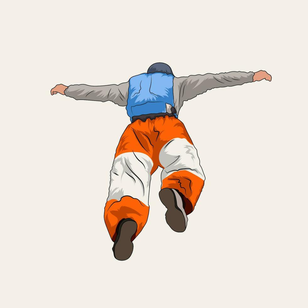 Base Jumper Vektor Lager Illustration, Base Springen Vektor