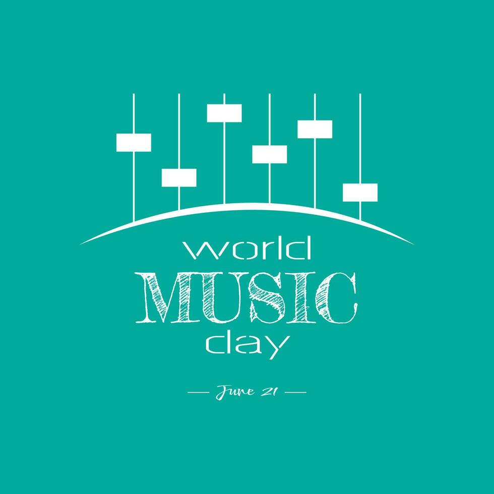 glücklich Welt Musik- Tag mit Equalizer Symbol vektor
