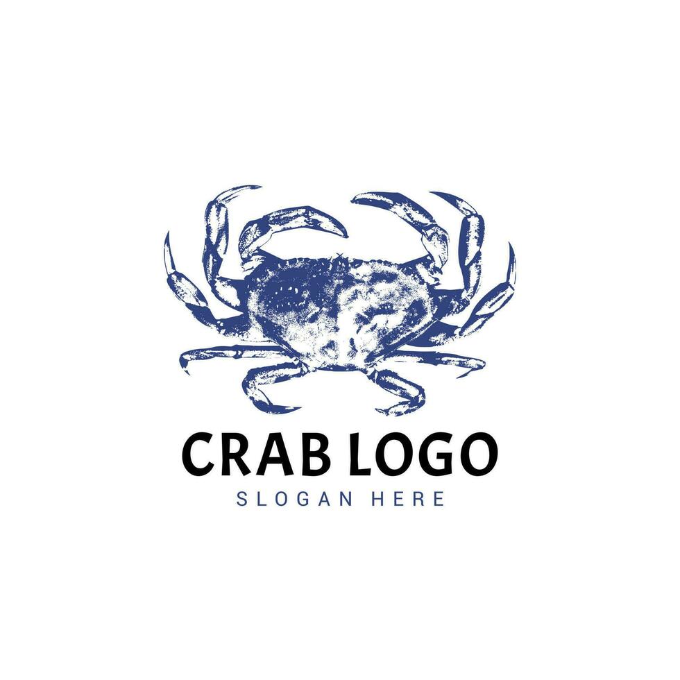Jahrgang Krabbe Logo Design Vorlage vektor