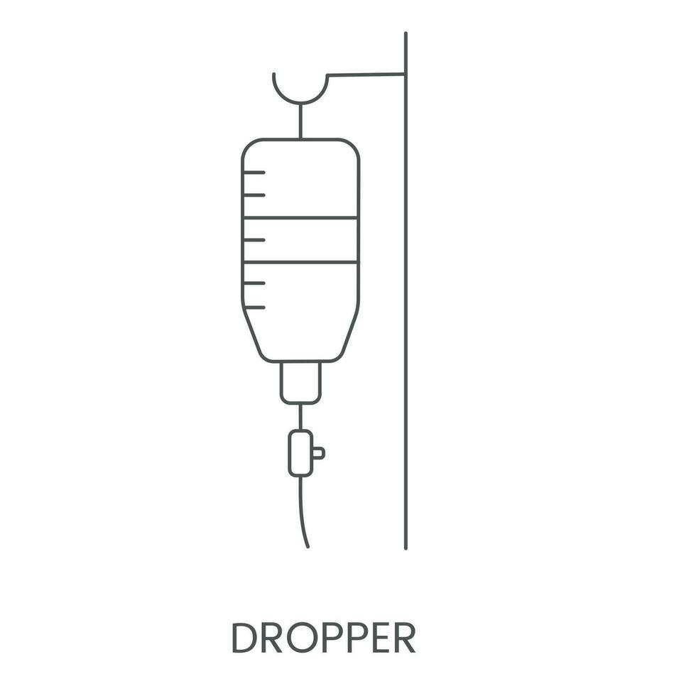 linjär medicinsk dropper ikon, vektor illustration.