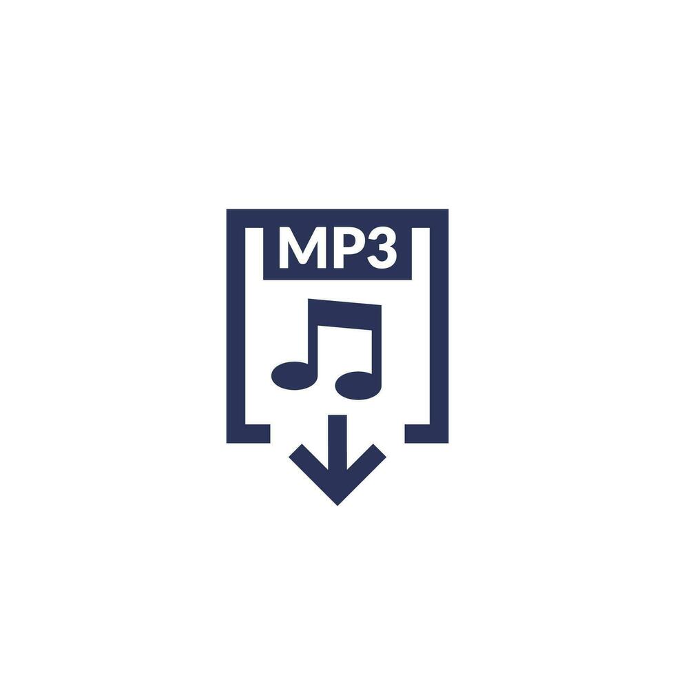 mp3 Datei herunterladen Symbol, verlustbehaftet Audio- Format Vektor