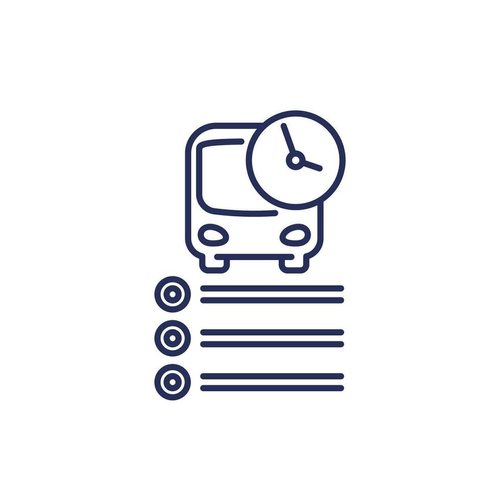 Bus Zeitplan, Zeitplan Linie Symbol vektor