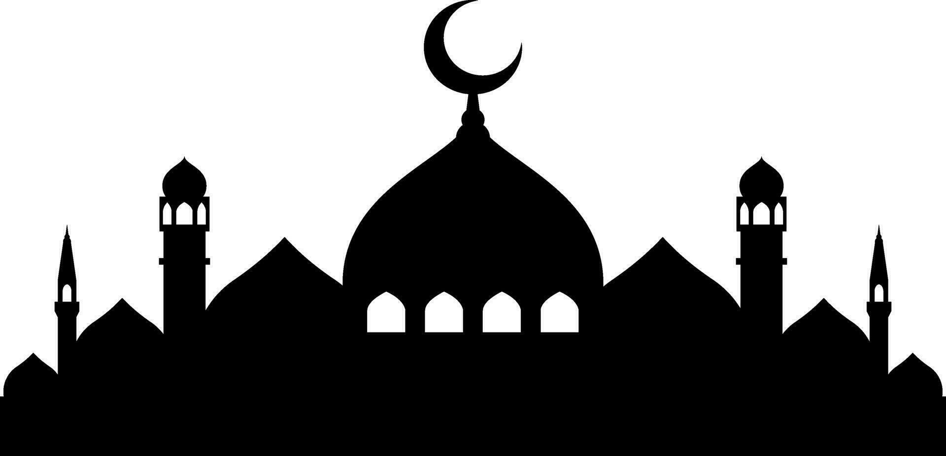 moské vektor illustration. silhuett moské ikon för tecken och symbol av muslim dyrkan plats. moské ikon av islam religion och muslim tro. plats av muslim till be