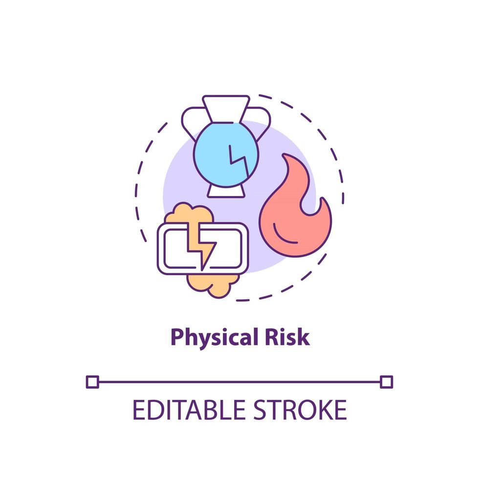 ikon för fysisk risk koncept vektor