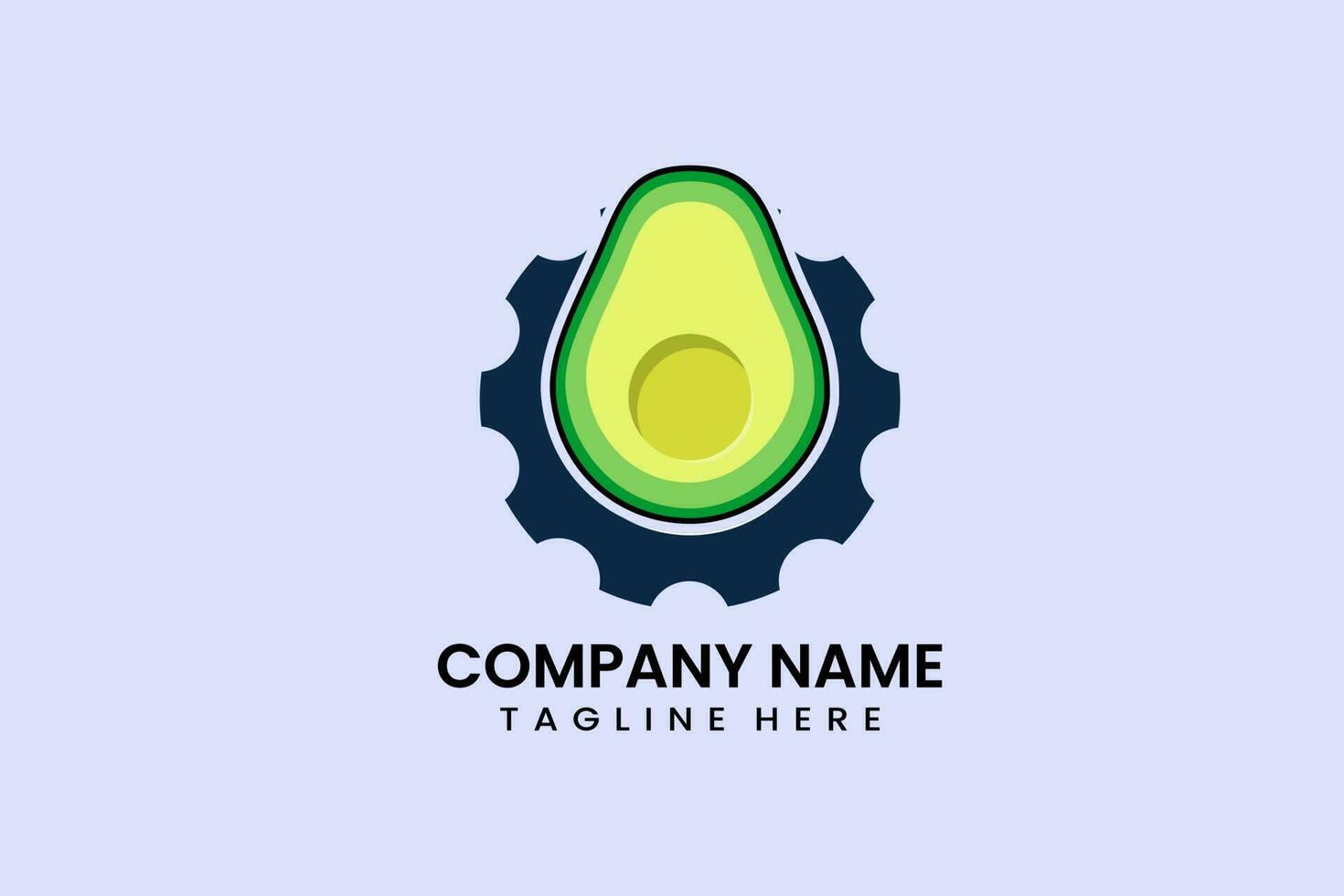 eben Avocado und Ausrüstung mechanisch Ingenieurwesen Logo vektor