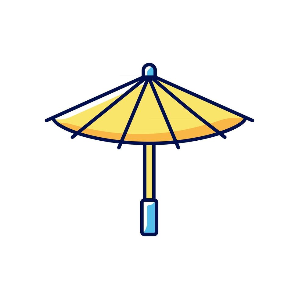 koreanska paraply rgb färgikon vektor