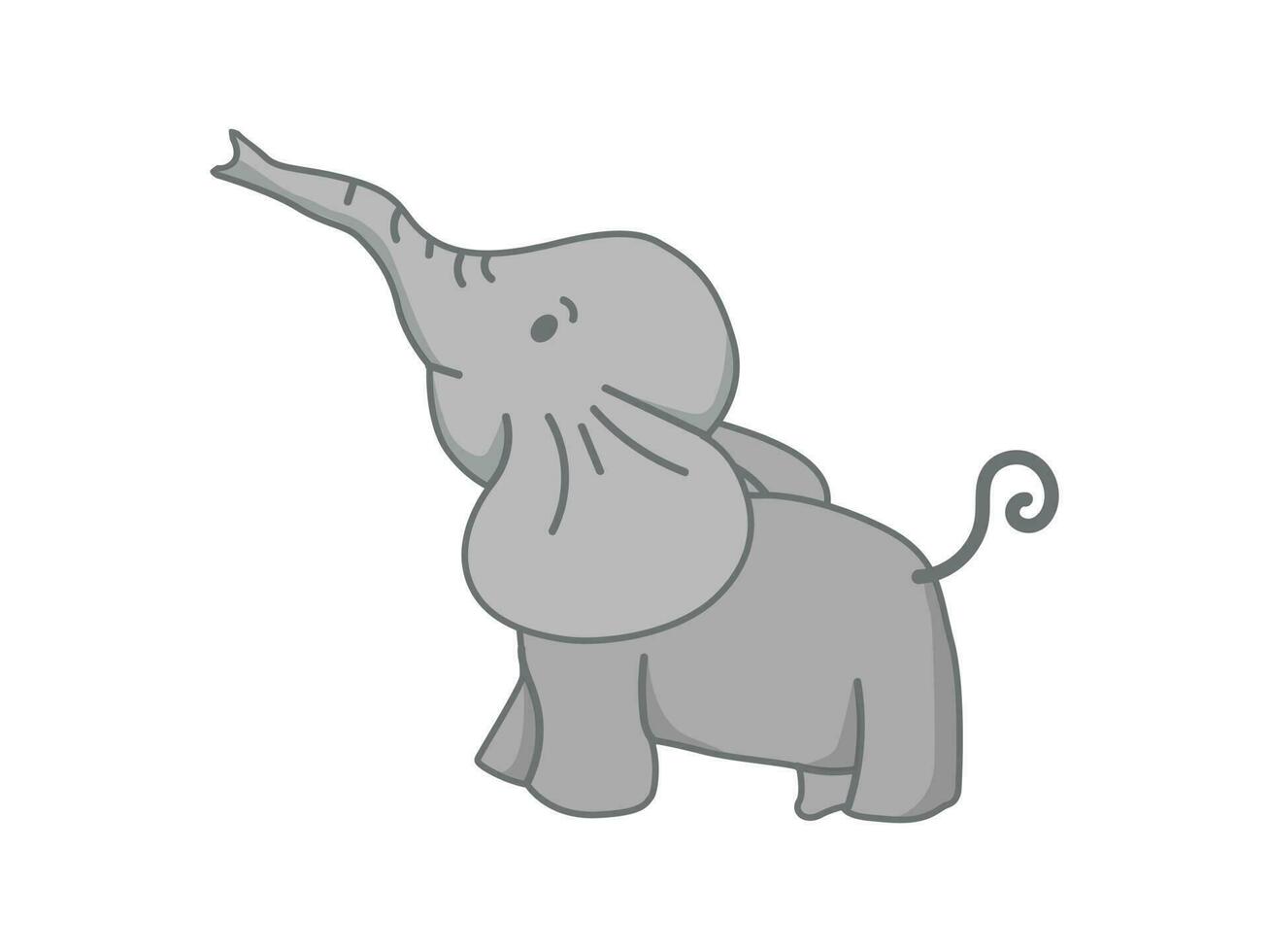 söt elefant djur tecknad illustration vektor