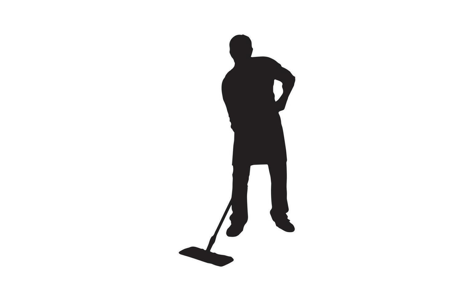 Silhouette von ein Mann Reinigung Illustration Vektor eps