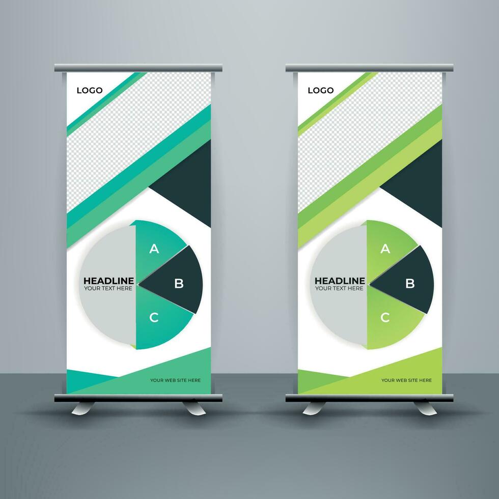 modern rollen oben Banner Vorlage, standee Vorlage, x-Banner Vorlage, Flagge Banner. Vertikale, abstrakt Hintergrund, ziehen oben Design, modern X-Banner, Rechteck Größe. vektor