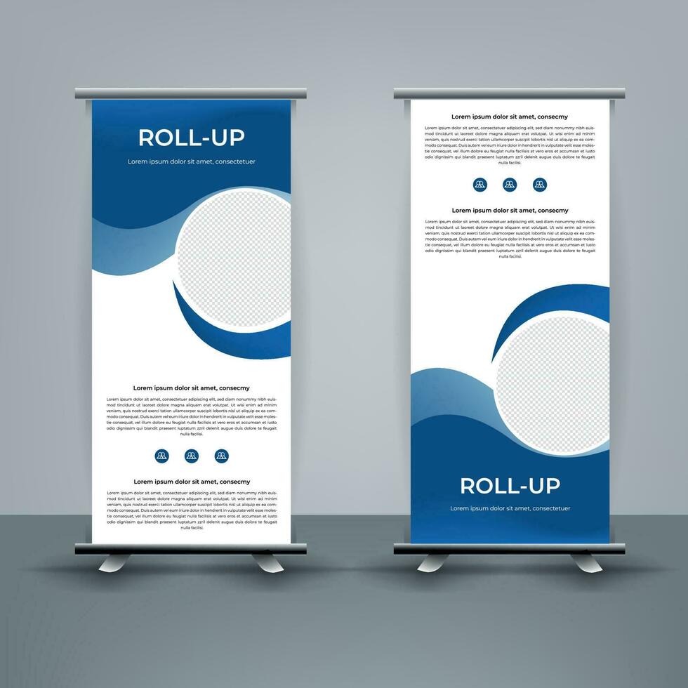 modern rollen oben Banner Vorlage, standee Vorlage, x-Banner Vorlage, Flagge Banner. Vertikale, abstrakt Hintergrund, ziehen oben Design, modern X-Banner, Rechteck Größe. vektor