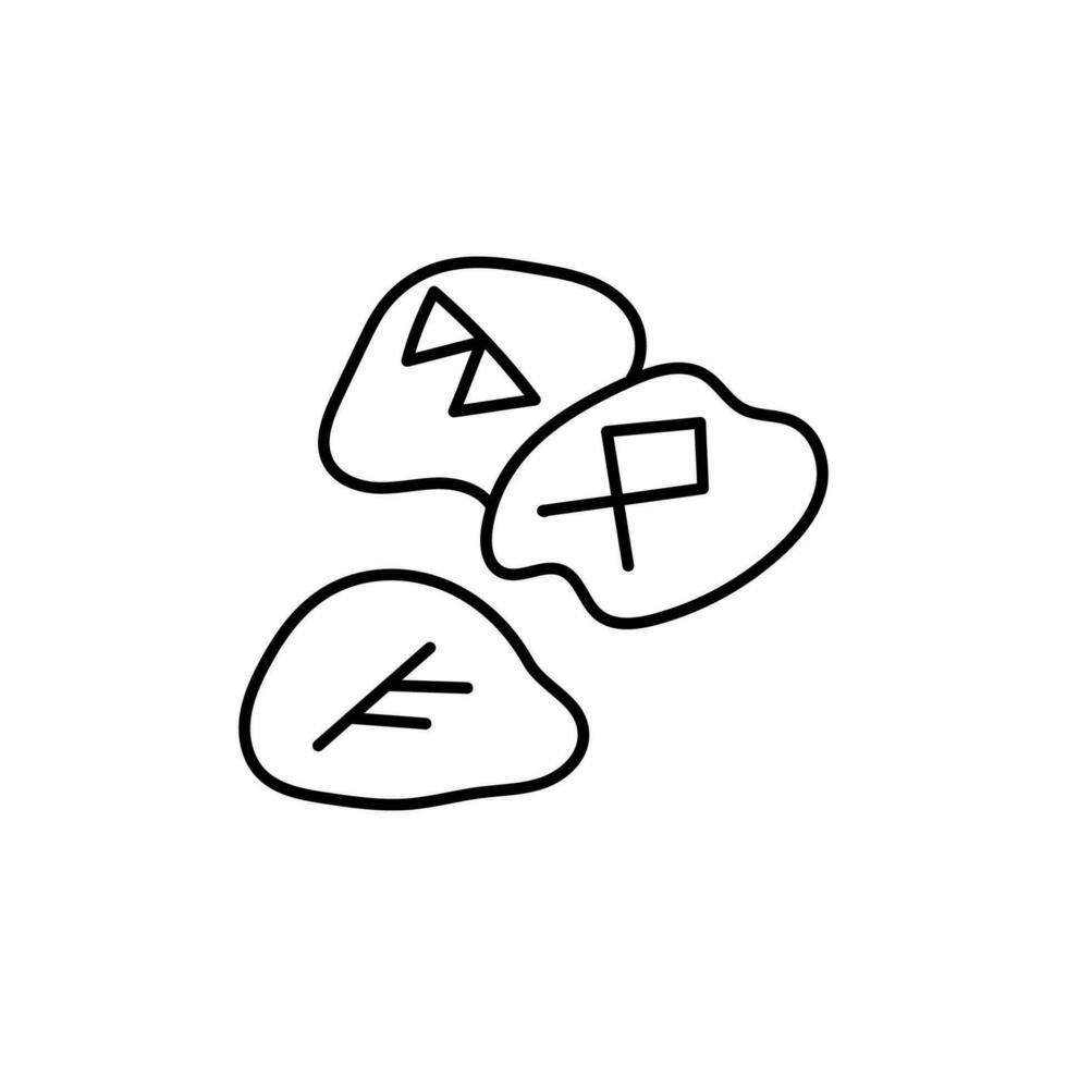 Gekritzel Hand gezeichnet Steine mit Runen isoliert auf Weiß Hintergrund. Steine zum Divination, Esoterik, Elemente von ein modern Hexe, Hexerei. vektor