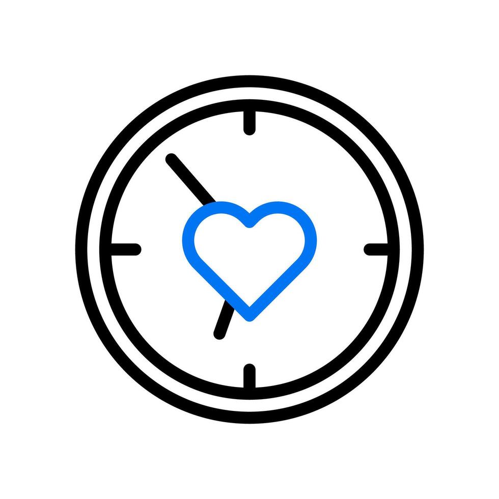 Smartwatch Liebe Symbol duocolor Blau schwarz Stil Valentinstag Illustration Symbol perfekt. vektor