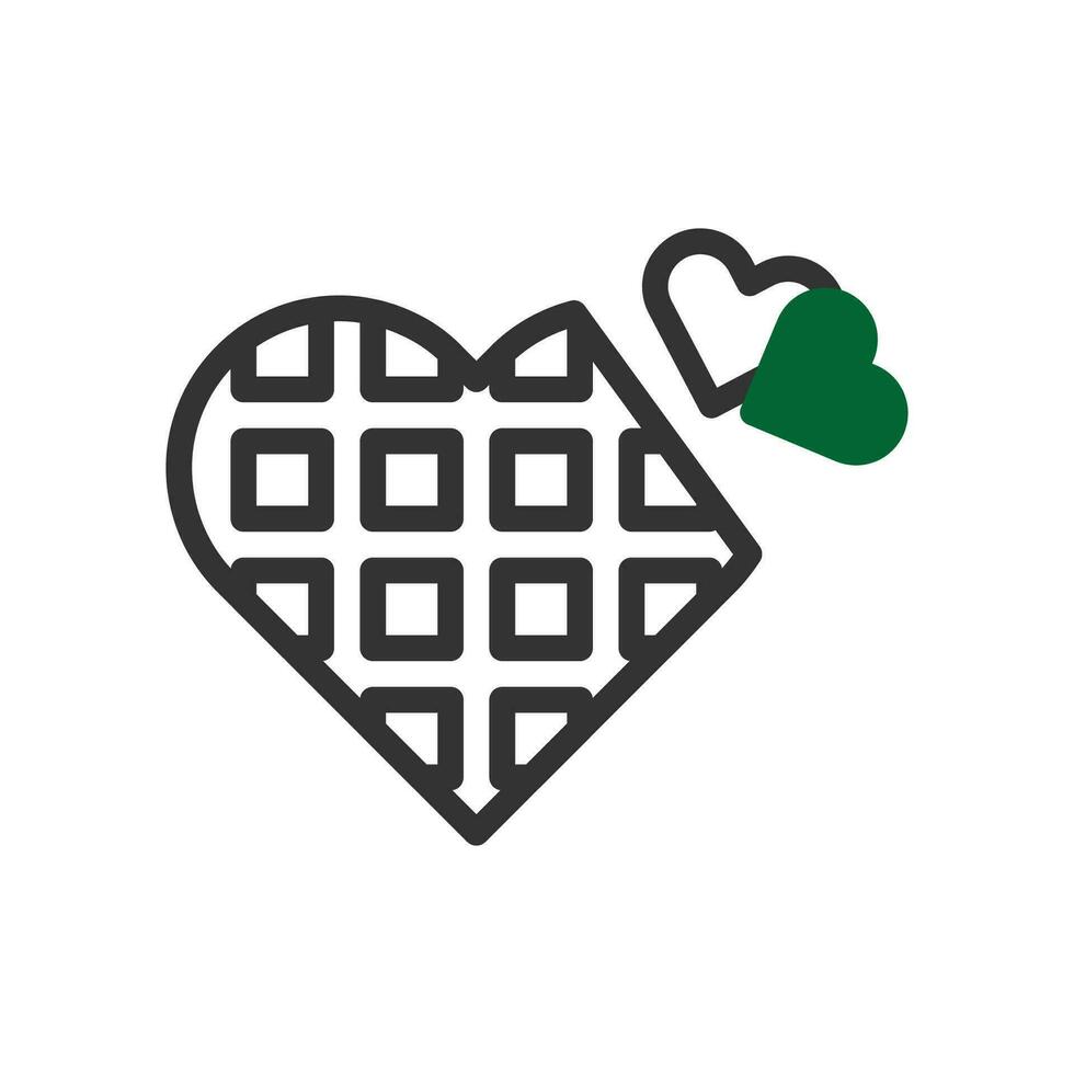 choklad kärlek ikon duotone grön svart stil valentine illustration symbol perfekt. vektor