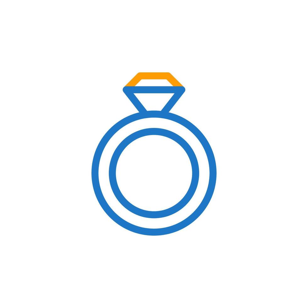 Ring Liebe Symbol duocolor Blau Orange Stil Valentinstag Illustration Symbol perfekt. vektor