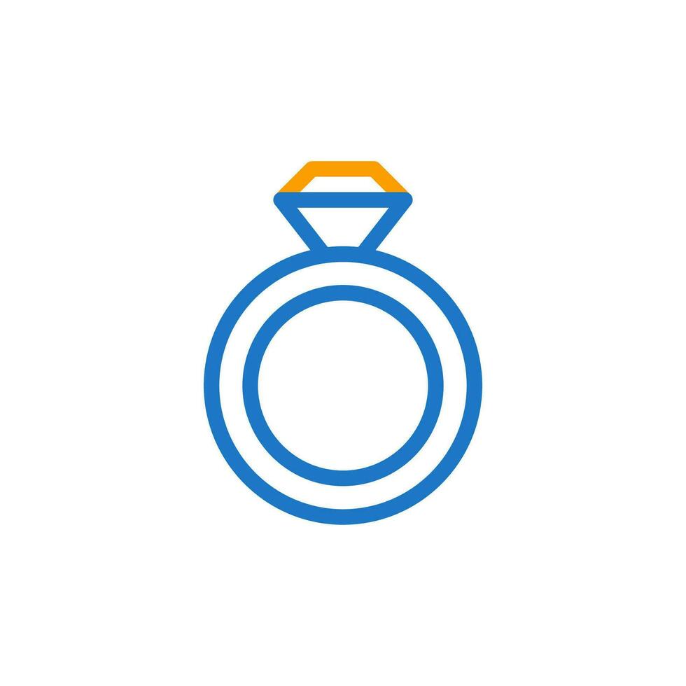 ringa kärlek ikon duofärg blå orange stil valentine illustration symbol perfekt. vektor
