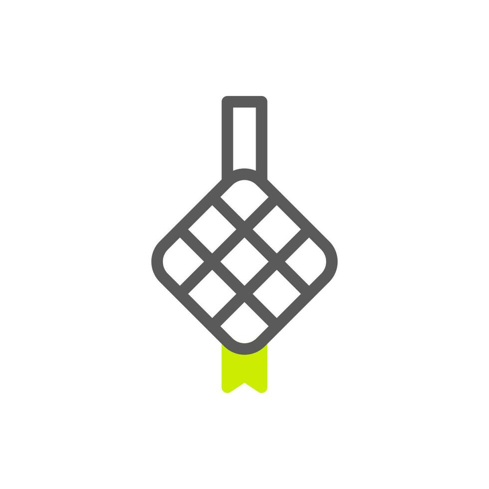 Ketupat Symbol Duotone grau Grün Farbe Ramadan Symbol Illustration perfekt. vektor