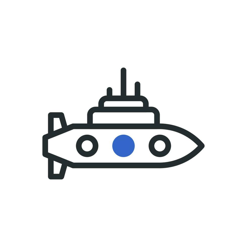 U-Boot Symbol Duotone Blau grau Farbe Militär- Symbol perfekt. vektor