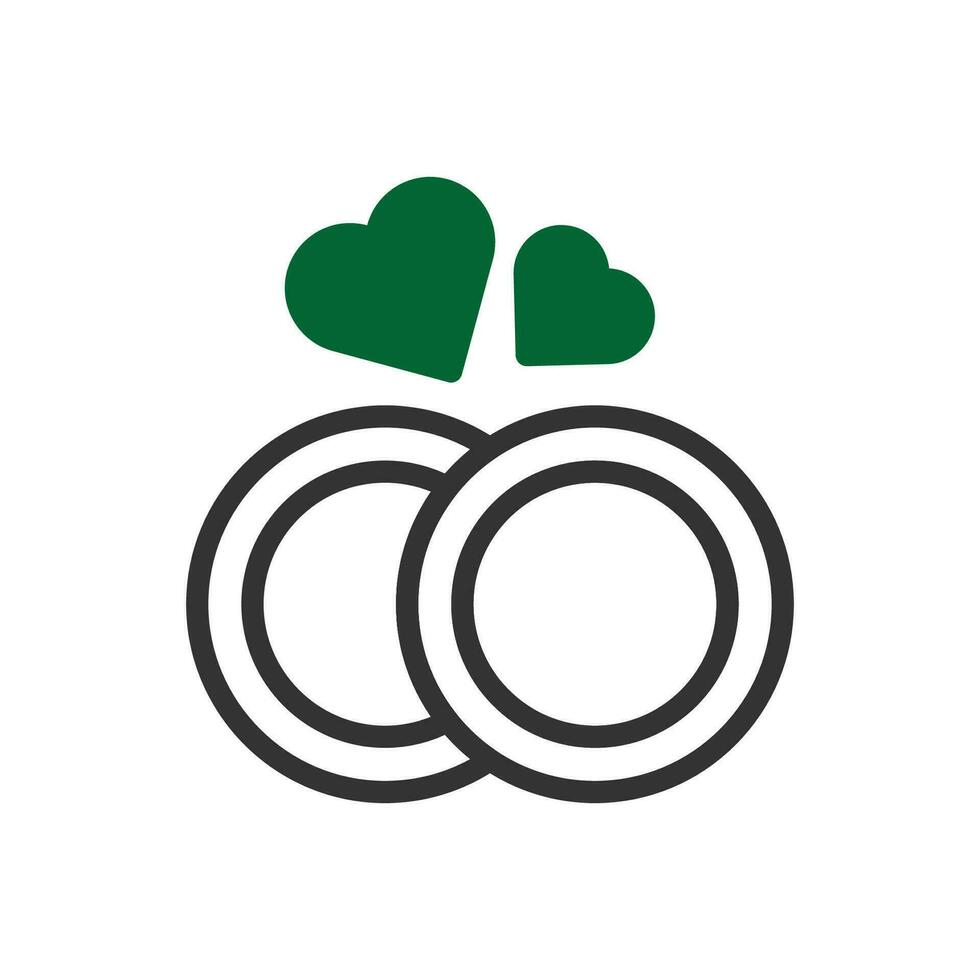 ringa kärlek ikon duotone grå grön stil valentine illustration symbol perfekt. vektor