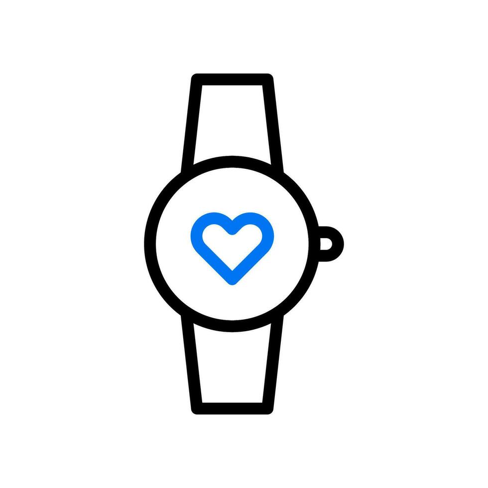 Smartwatch Liebe Symbol duocolor Blau schwarz Stil Valentinstag Illustration Symbol perfekt. vektor