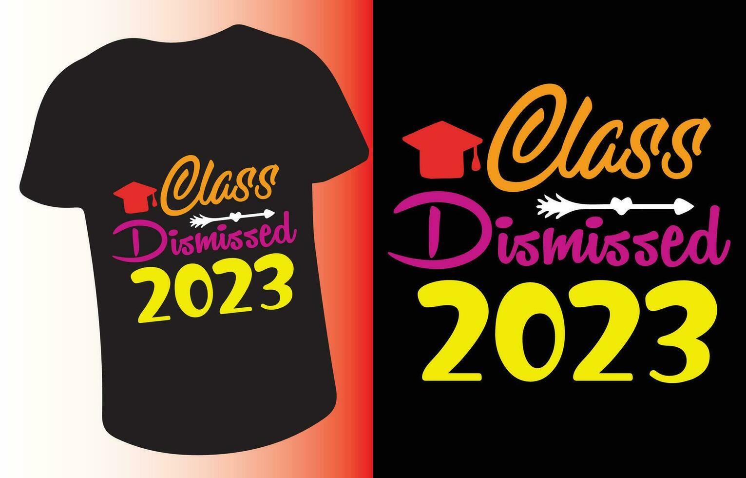 Klasse entlassen 2023 Design zum T-Shirt, Karten, Rahmen Kunstwerk, Telefon Fälle, Taschen, Tassen, Aufkleber, Becher, drucken usw. vektor
